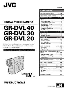 JVC GR DVL 20 manual. Camera Instructions.